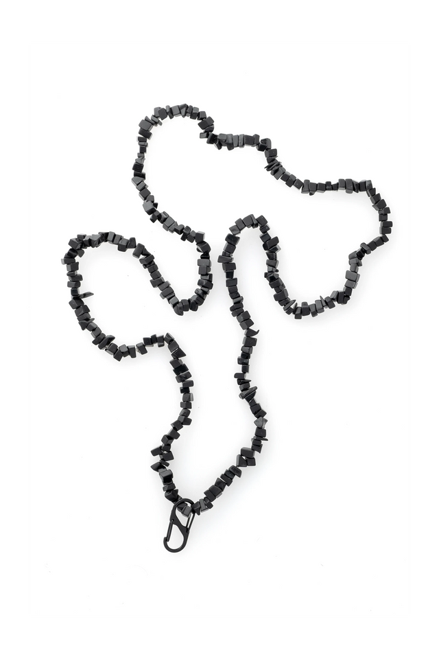 SEEN Editions Black hematite Splinter Necklace made in Switzerland