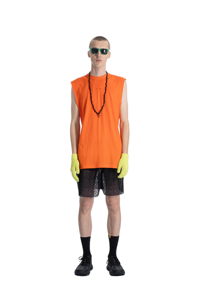 SEEN Editions combed cotton surplus Muscle Tee orange crafted in Switzerland 