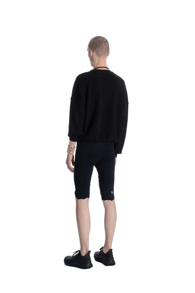 SEEN Editions Patent wool merino Knit Sweater black made in Switzerland