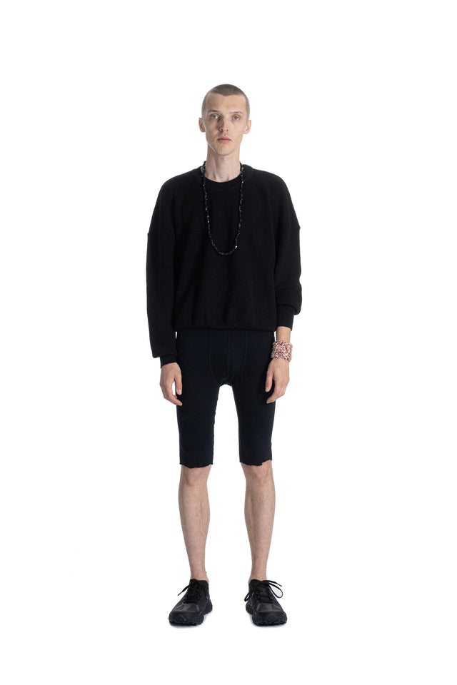 SEEN Editions Patent wool merino Knit Sweater black made in Switzerland